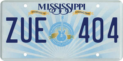 MS license plate ZUE404