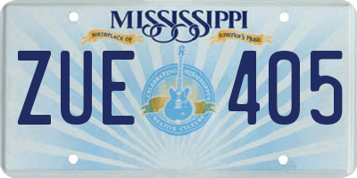 MS license plate ZUE405