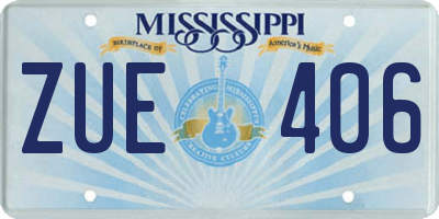 MS license plate ZUE406