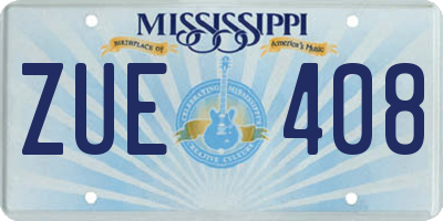 MS license plate ZUE408