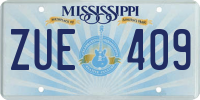 MS license plate ZUE409