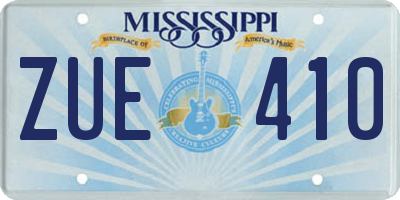 MS license plate ZUE410