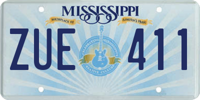MS license plate ZUE411