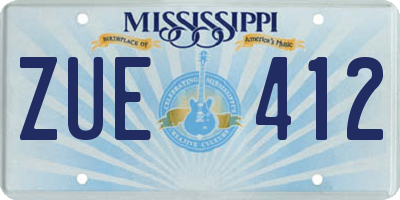 MS license plate ZUE412