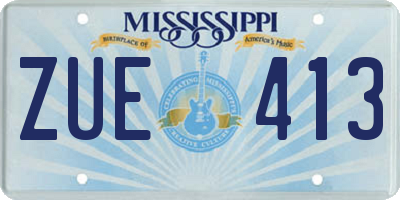 MS license plate ZUE413