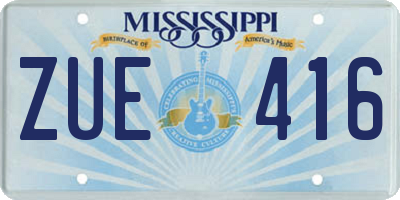 MS license plate ZUE416