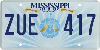 MS license plate ZUE417