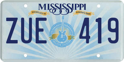 MS license plate ZUE419