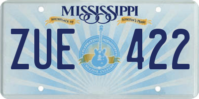 MS license plate ZUE422