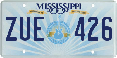 MS license plate ZUE426