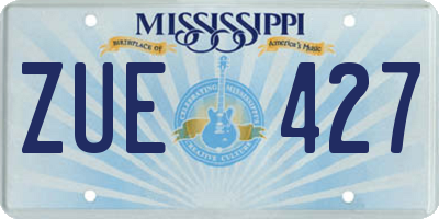 MS license plate ZUE427