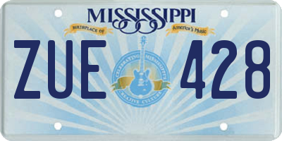 MS license plate ZUE428