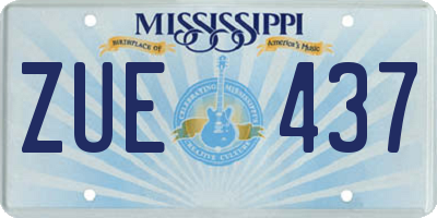 MS license plate ZUE437
