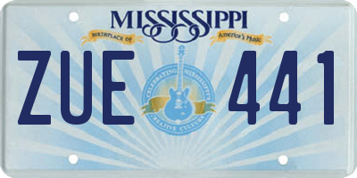 MS license plate ZUE441