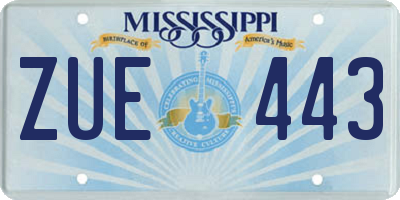 MS license plate ZUE443