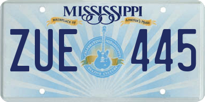 MS license plate ZUE445