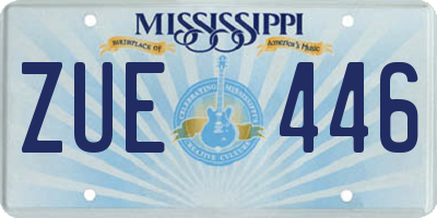 MS license plate ZUE446