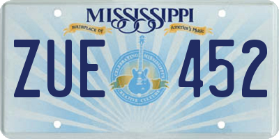 MS license plate ZUE452
