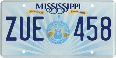 MS license plate ZUE458