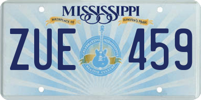 MS license plate ZUE459