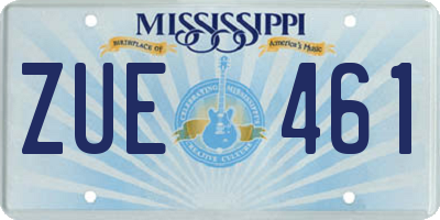 MS license plate ZUE461