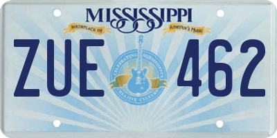 MS license plate ZUE462