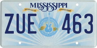 MS license plate ZUE463