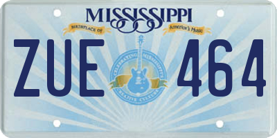 MS license plate ZUE464