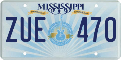MS license plate ZUE470