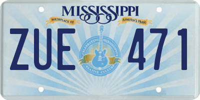 MS license plate ZUE471