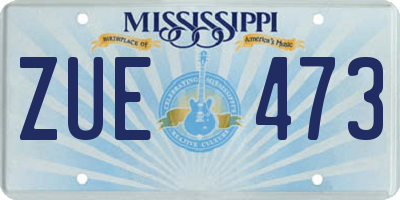 MS license plate ZUE473