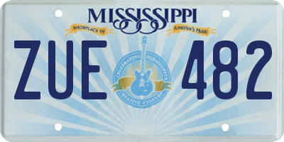 MS license plate ZUE482