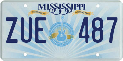 MS license plate ZUE487