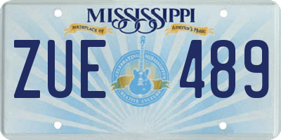 MS license plate ZUE489
