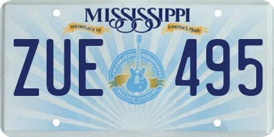 MS license plate ZUE495