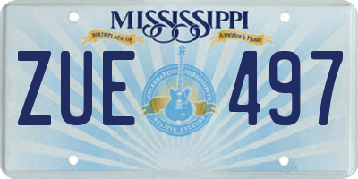MS license plate ZUE497