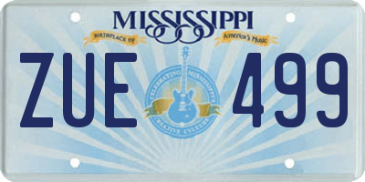 MS license plate ZUE499