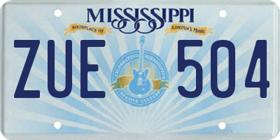 MS license plate ZUE504