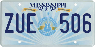 MS license plate ZUE506