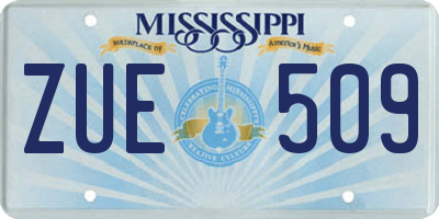MS license plate ZUE509