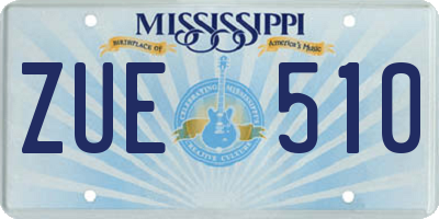 MS license plate ZUE510