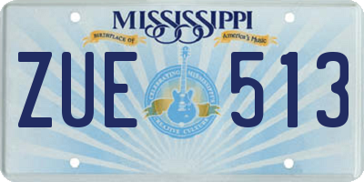 MS license plate ZUE513