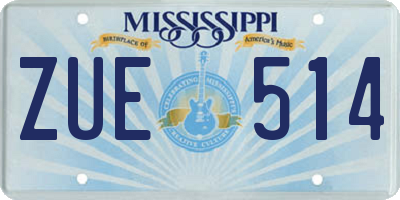 MS license plate ZUE514
