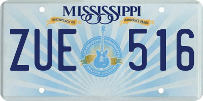 MS license plate ZUE516