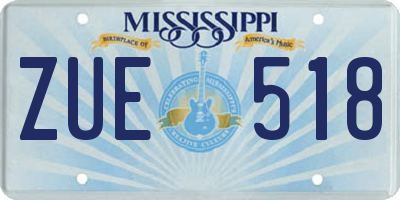 MS license plate ZUE518