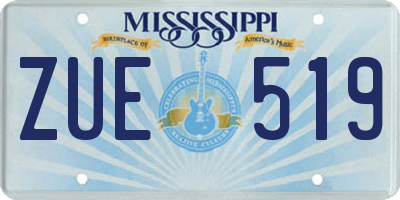 MS license plate ZUE519