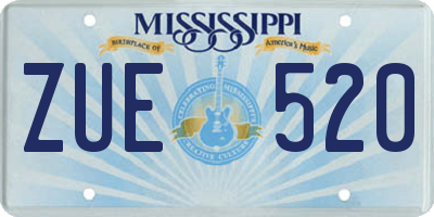 MS license plate ZUE520