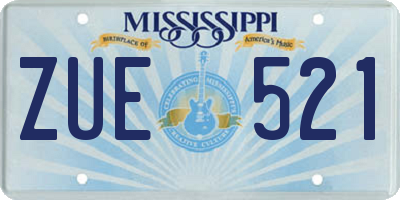 MS license plate ZUE521