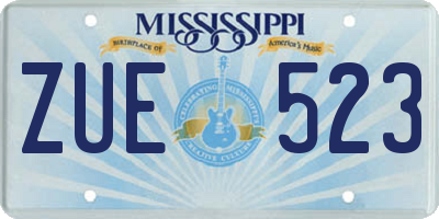 MS license plate ZUE523