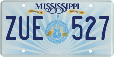 MS license plate ZUE527
